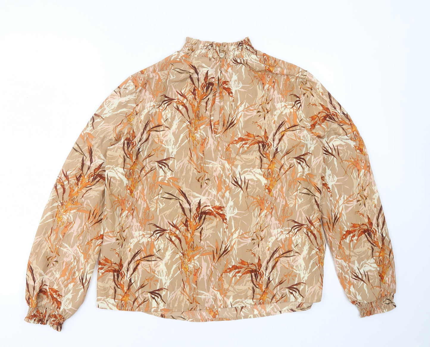 Womens UK Size 10 VILA Brown Basic Blouse