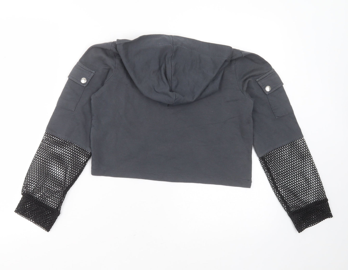 Select Girls Grey  Cotton Pullover Hoodie Size 14 Years   - new york