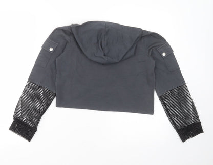 Select Girls Grey  Cotton Pullover Hoodie Size 14 Years   - new york