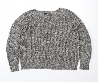 Primark Womens Black Crew Neck  Acrylic Pullover Jumper Size 12