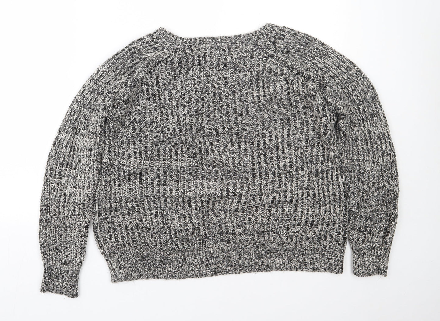 Primark Womens Black Crew Neck  Acrylic Pullover Jumper Size 12