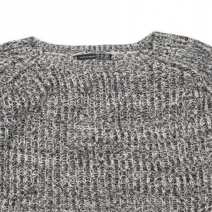 Primark Womens Black Crew Neck  Acrylic Pullover Jumper Size 12