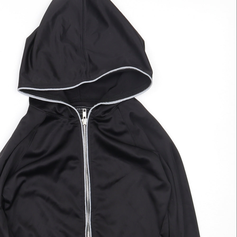 Leisure Club Boys Black  Polyester Full Zip Hoodie Size 9-10 Years  Zip