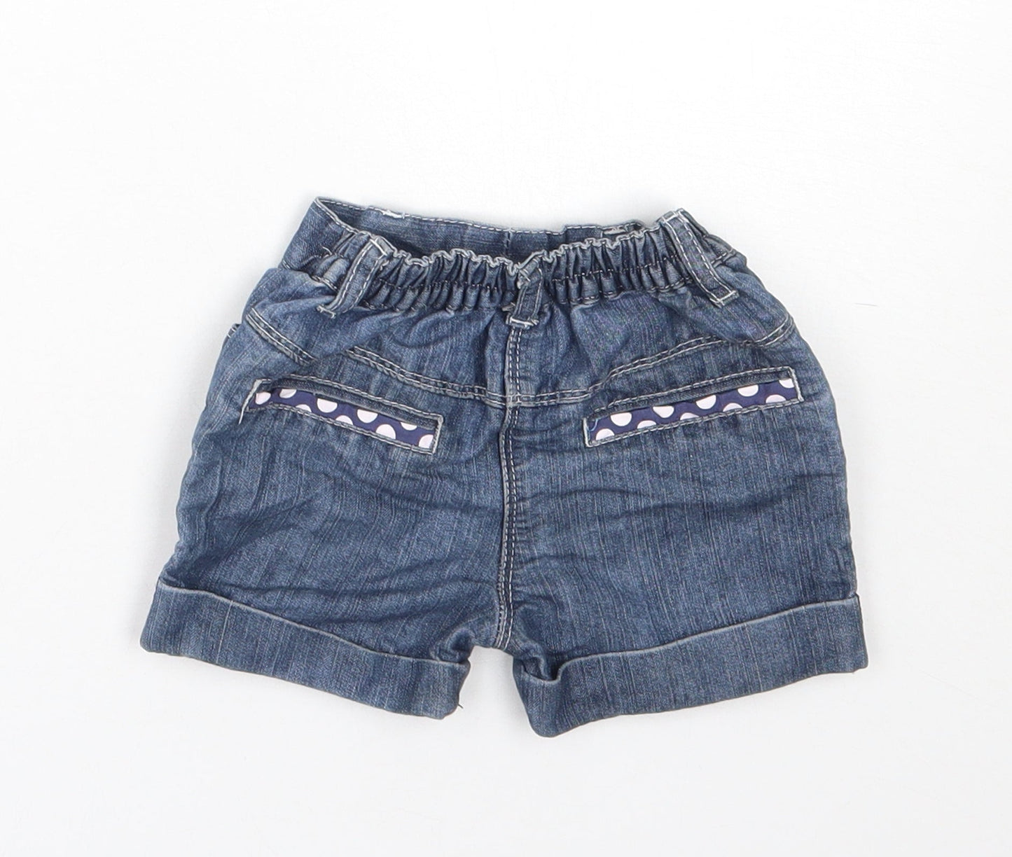 TU Girls Blue  Polyester Cropped Jeans Size 6-9 Months   - Shorts
