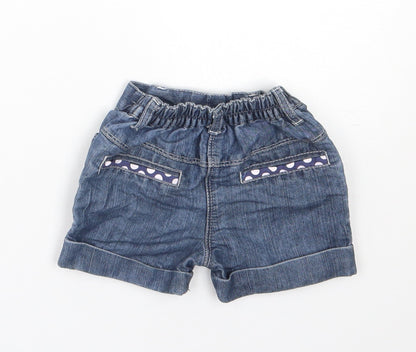 TU Girls Blue  Polyester Cropped Jeans Size 6-9 Months   - Shorts