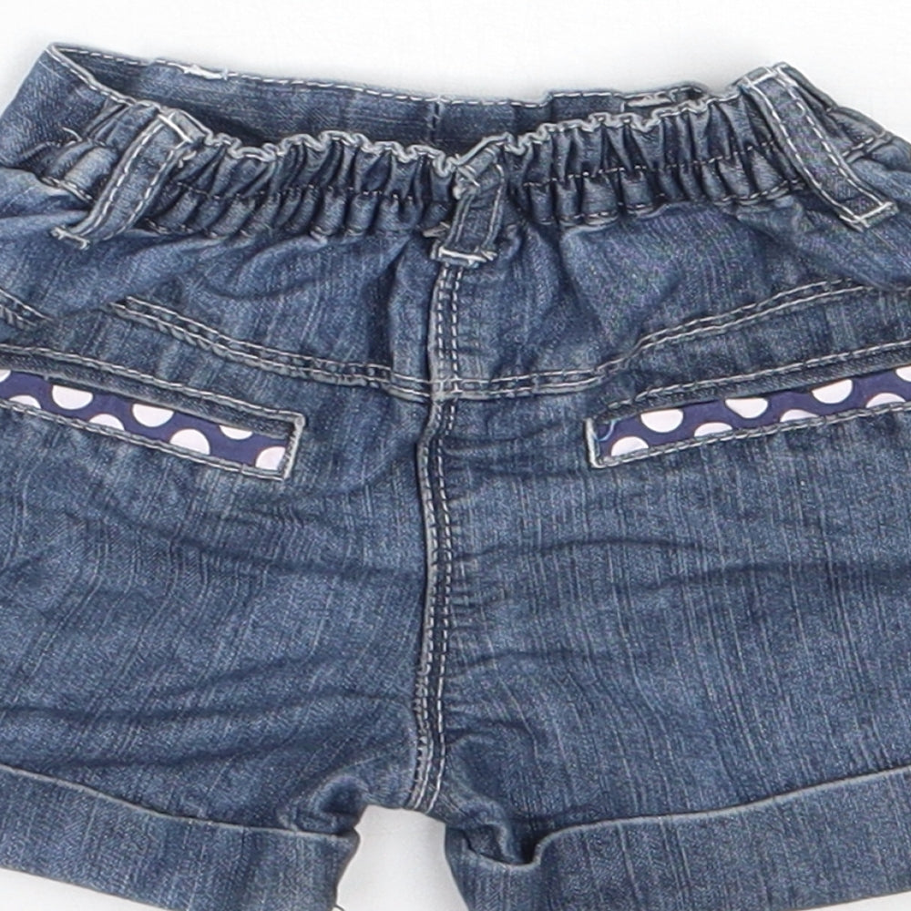 TU Girls Blue  Polyester Cropped Jeans Size 6-9 Months   - Shorts