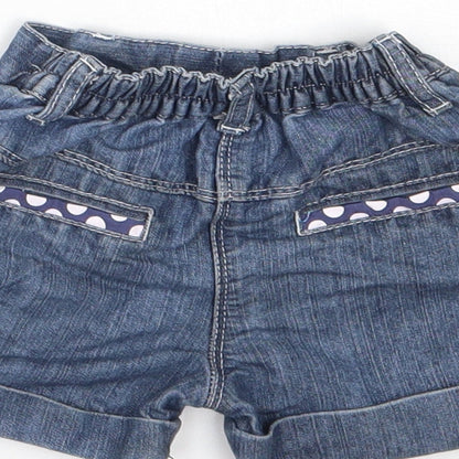 TU Girls Blue  Polyester Cropped Jeans Size 6-9 Months   - Shorts