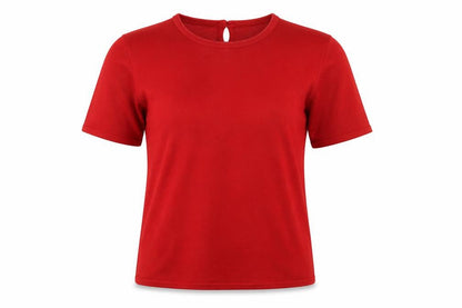 Womens UK Size S Alexara Red Basic T-Shirt