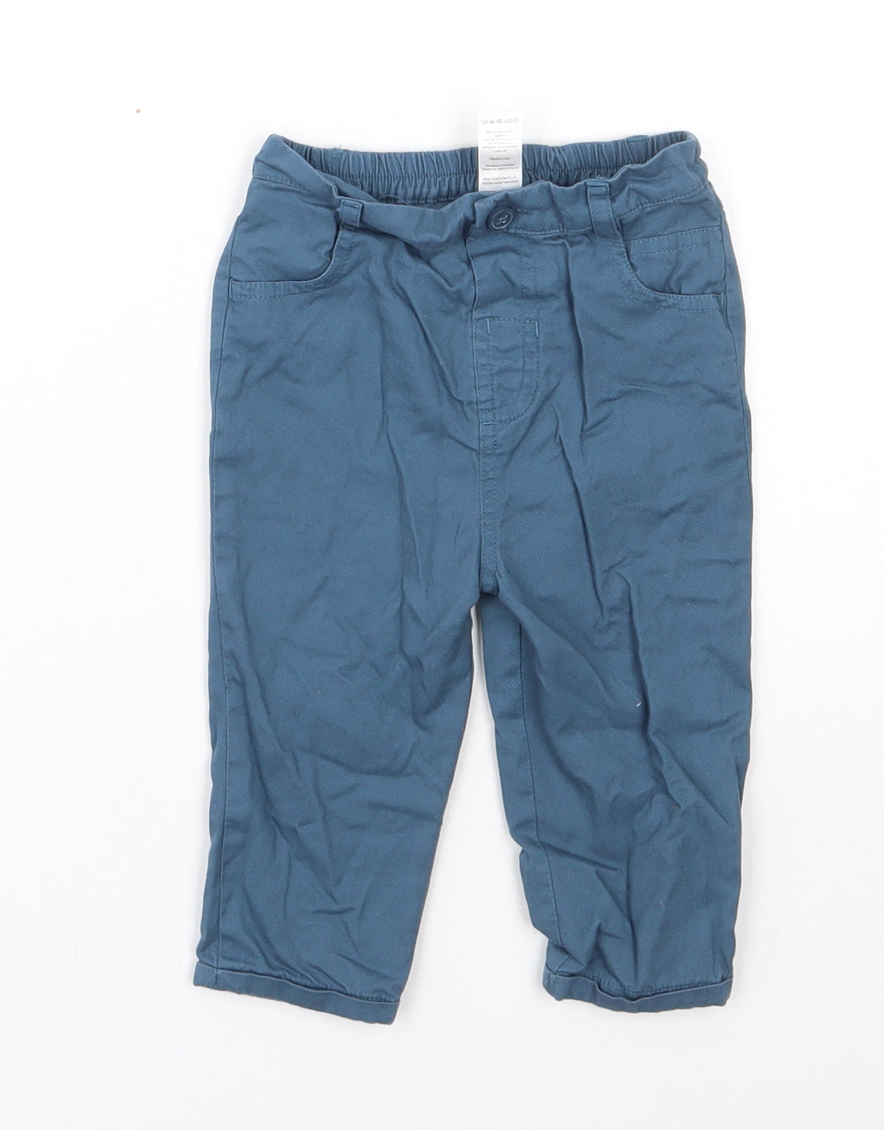 TU Boys Blue  Cotton Capri Trousers Size 9-12 Months