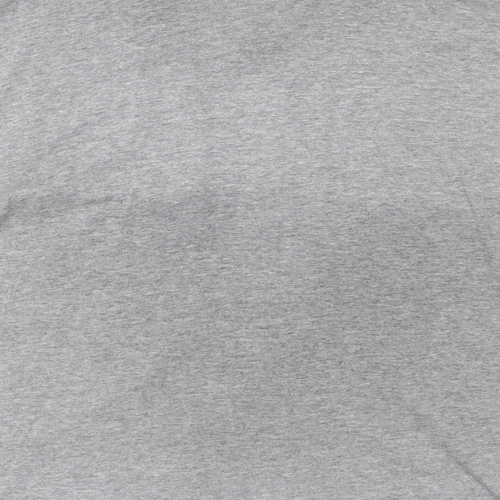 Gildan Mens Grey  Cotton  Polo Size L Collared Button