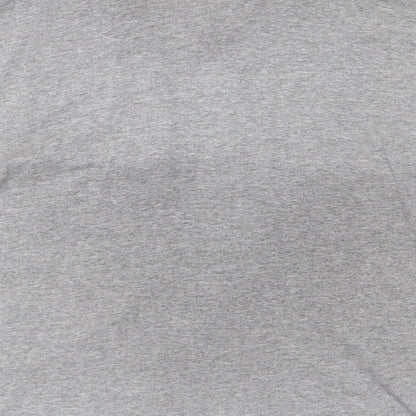 Gildan Mens Grey  Cotton  Polo Size L Collared Button