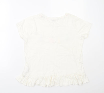 Avon Womens Pink  Cotton Basic T-Shirt Size 12 Round Neck