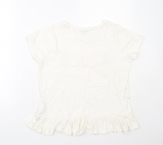 Avon Womens Pink  Cotton Basic T-Shirt Size 12 Round Neck