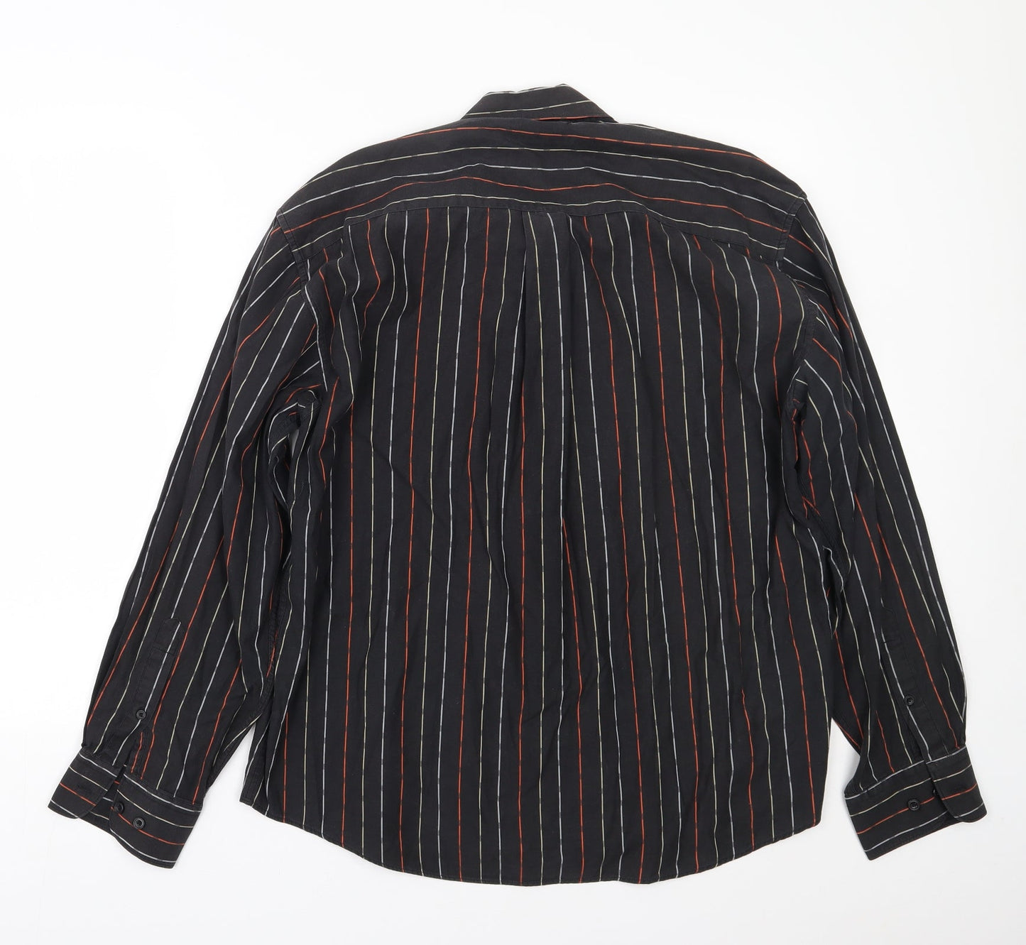 Mens UK Size L Melka Black  Button-Up Long Sleeve Casual Shirt