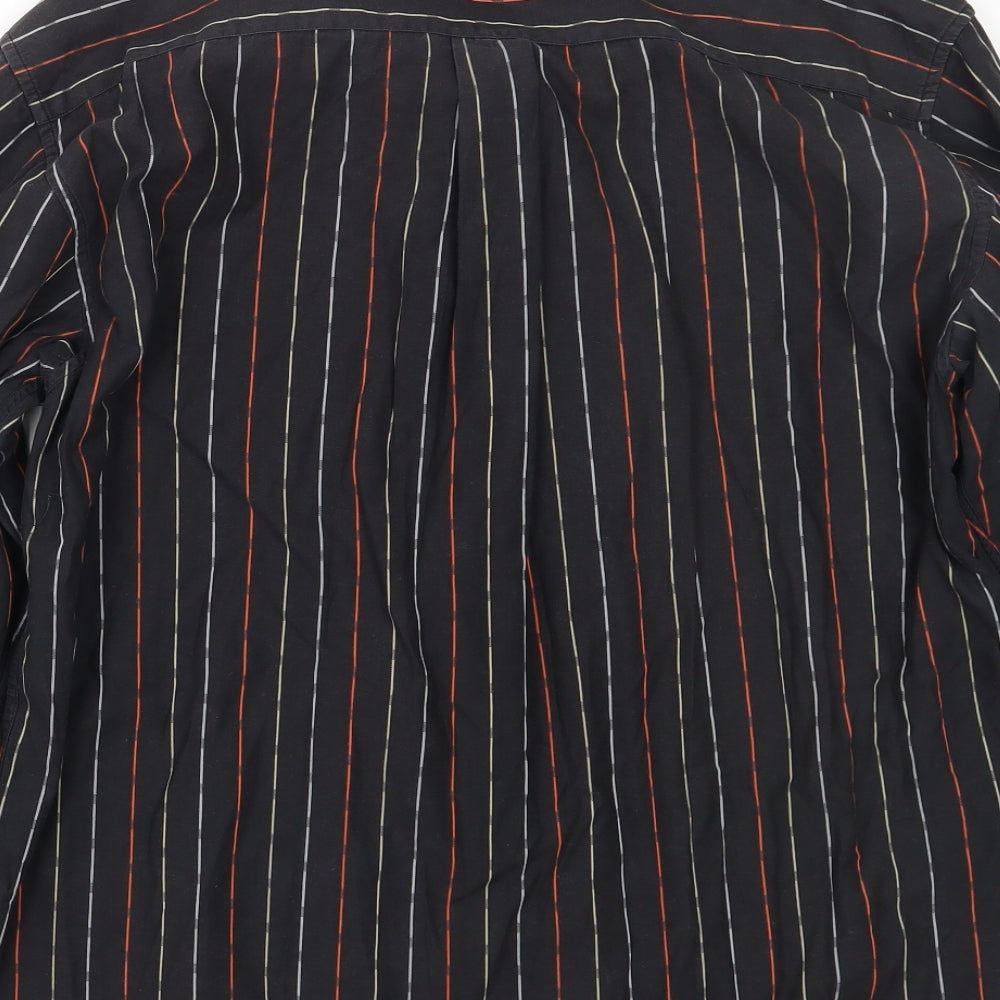 Mens UK Size L Melka Black  Button-Up Long Sleeve Casual Shirt