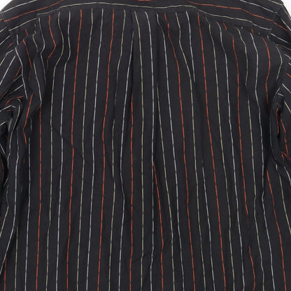 Mens UK Size L Melka Black  Button-Up Long Sleeve Casual Shirt