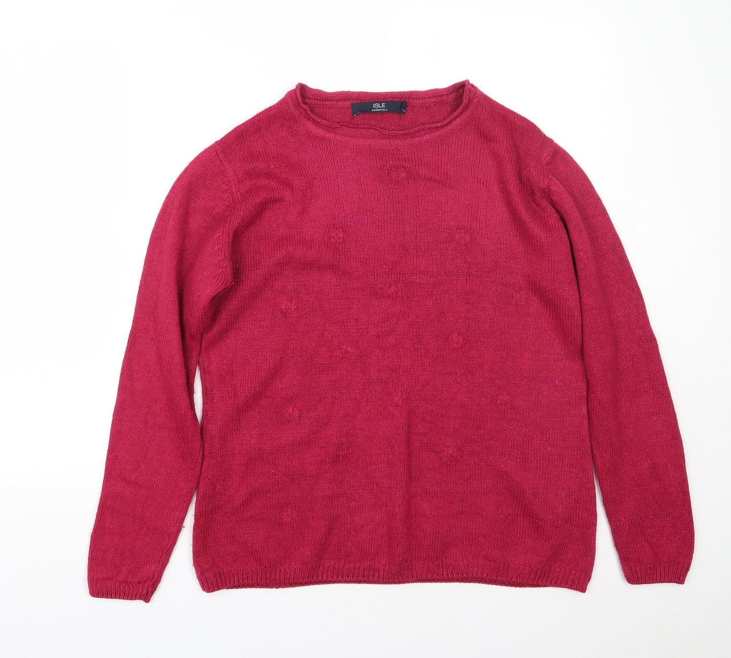 Womens UK Size L isle Pink Pullover Jumper