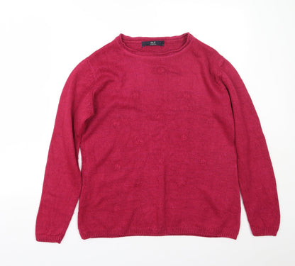 Womens UK Size L isle Pink Pullover Jumper