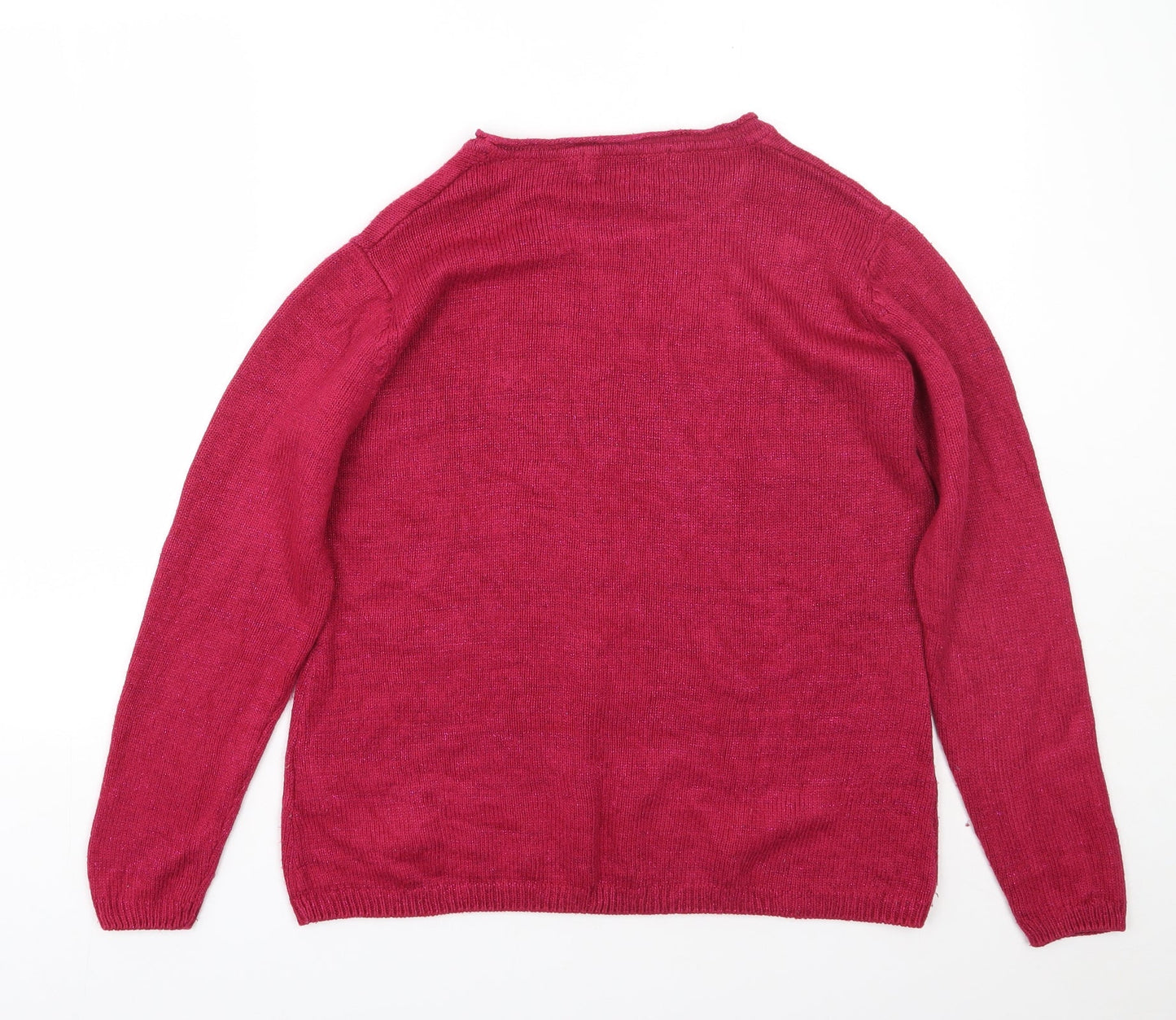 Womens UK Size L isle Pink Pullover Jumper
