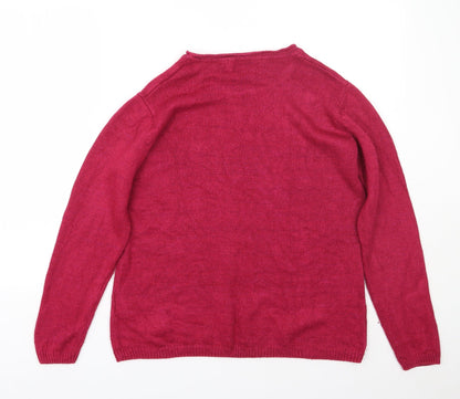 Womens UK Size L isle Pink Pullover Jumper