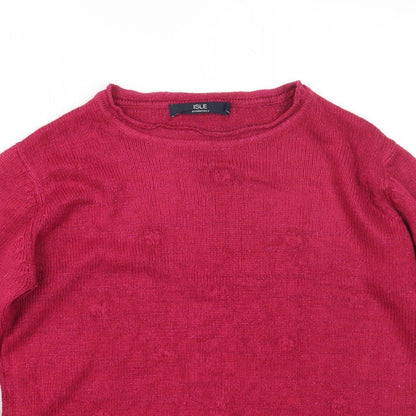Womens UK Size L isle Pink Pullover Jumper