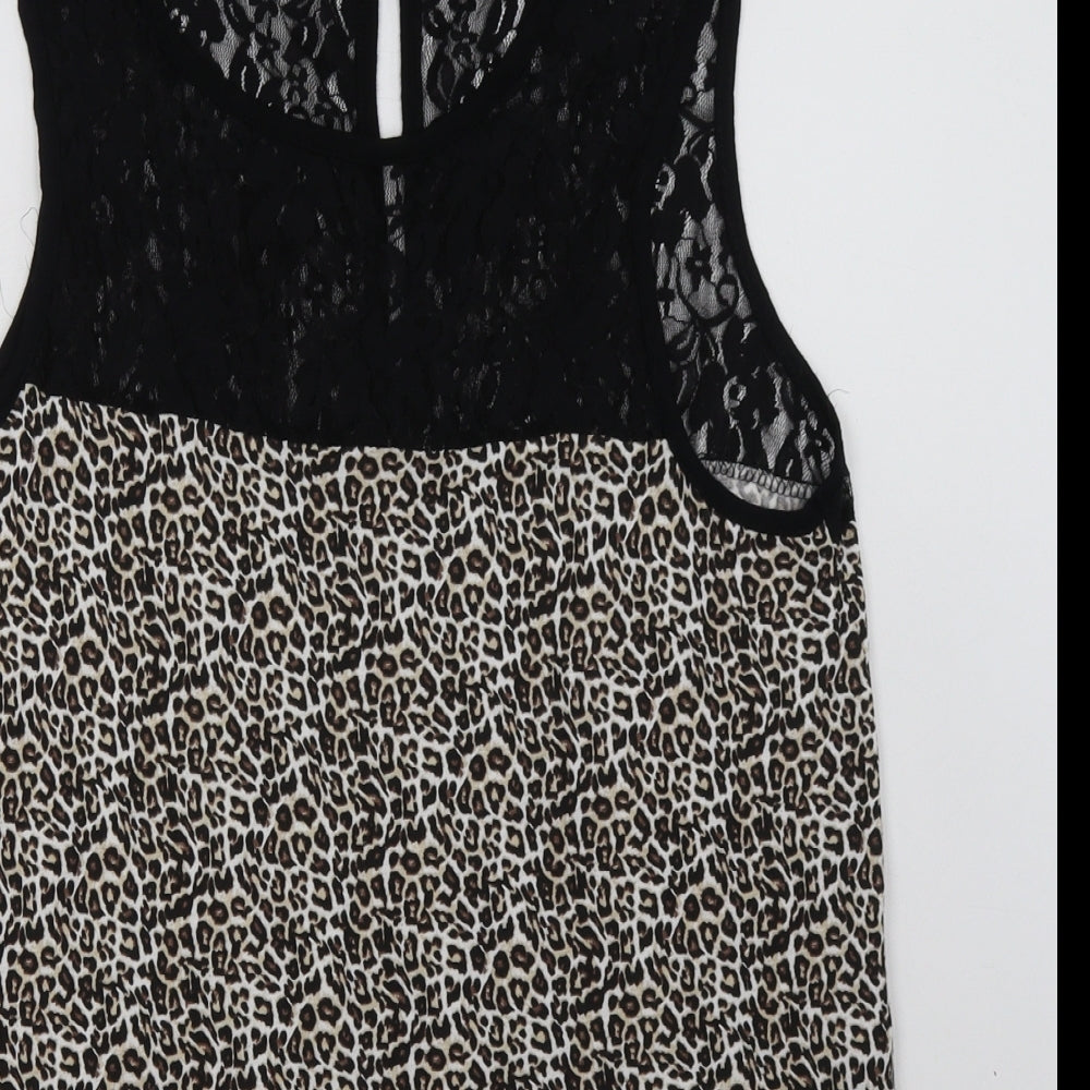 Womens UK Size 12 Preworn Brown Basic Tank