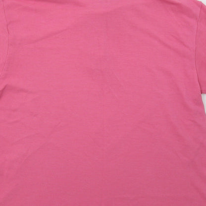Casual Club Womens Pink  Polyester Basic Polo Size S Collared