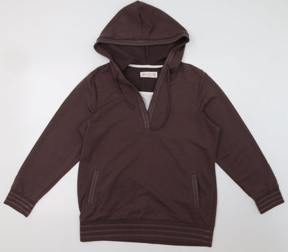 Additional front view of BM women’s brown polyacrylate fibre pullover hoodie, size M, pullover