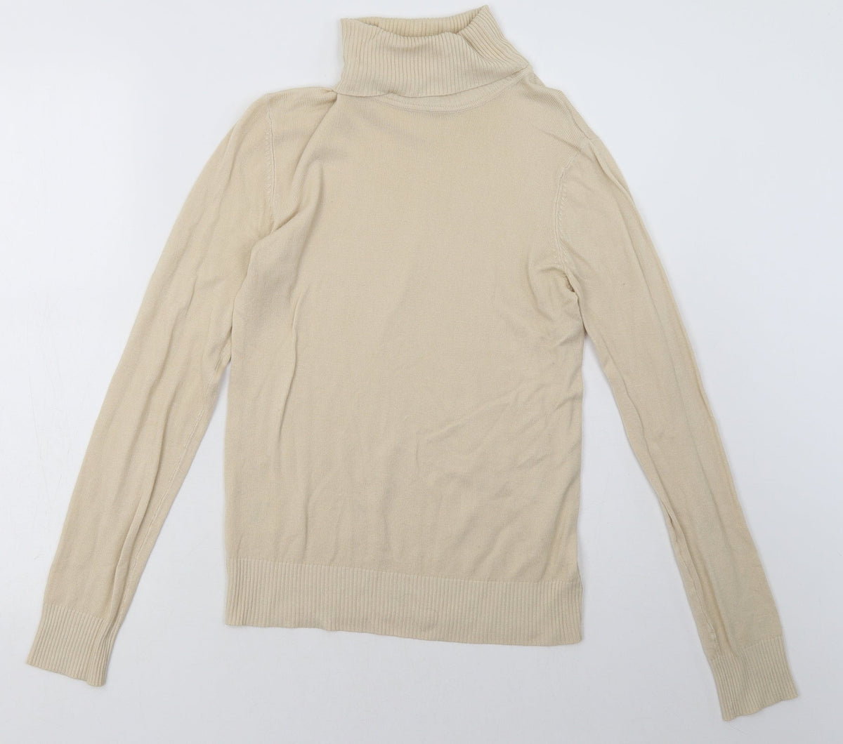 Additional front view of Matalan women’s beige viscose pullover sweatshirt, size UK 12, pullover