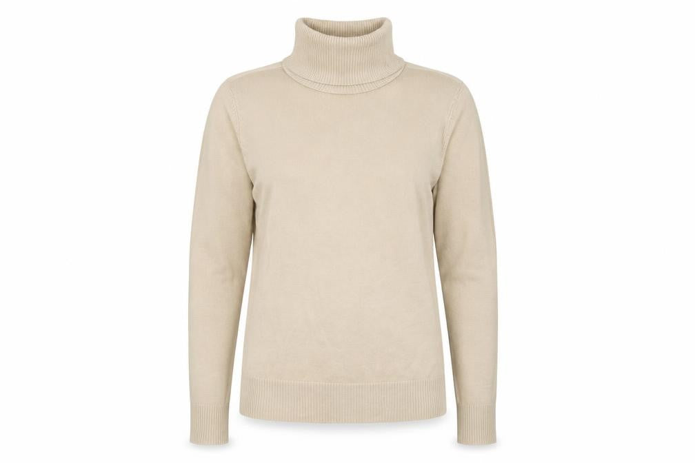 Front view of Matalan women’s beige viscose pullover sweatshirt, size UK 12, pullover