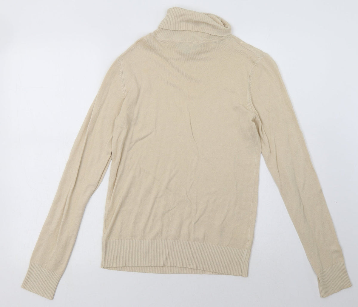 Back view of Matalan women’s beige viscose pullover sweatshirt, size UK 12, pullover
