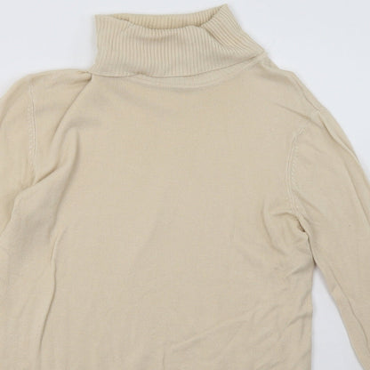 Close-up detail of Matalan women’s beige viscose pullover sweatshirt, size UK 12, pullover