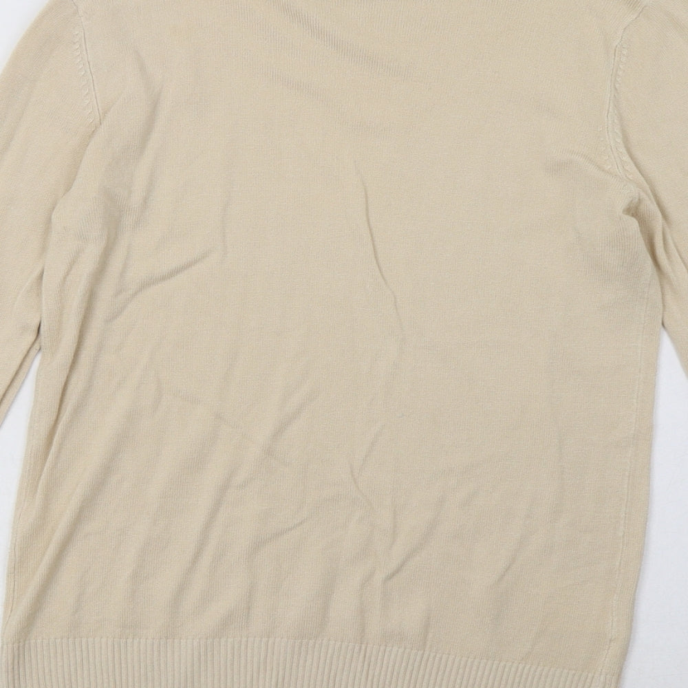 Brand and care label for Matalan women’s beige viscose pullover sweatshirt, size UK 12, pullover