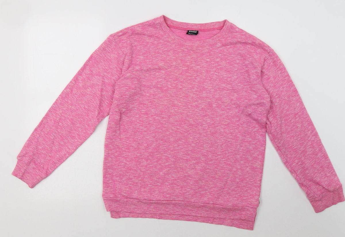 Additional front view of Bonds women’s pink cotton pullover sweatshirt, size S, pullover