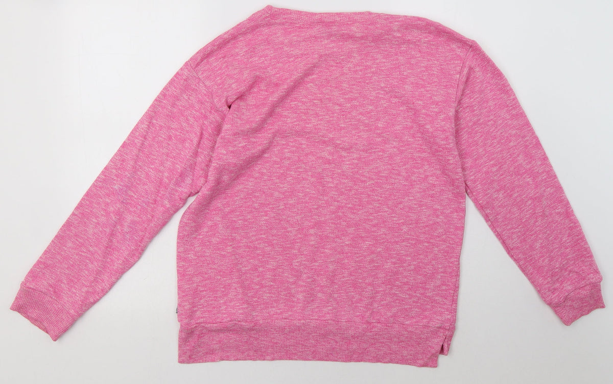 Back view of Bonds women’s pink cotton pullover sweatshirt, size S, pullover