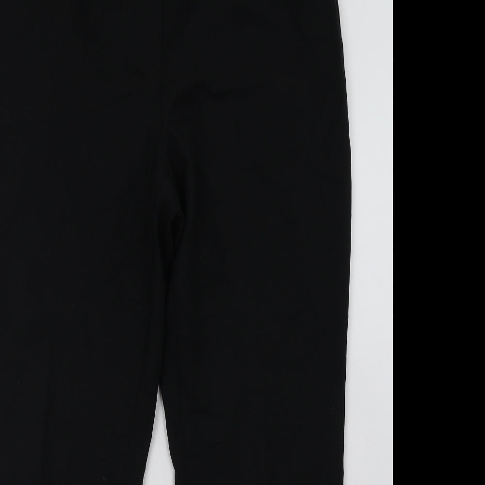 Marks and Spencer Mens Black  Polyester Trousers  Size 16 L32 in Regular Hook & Eye
