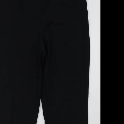 Marks and Spencer Mens Black  Polyester Trousers  Size 16 L32 in Regular Hook & Eye