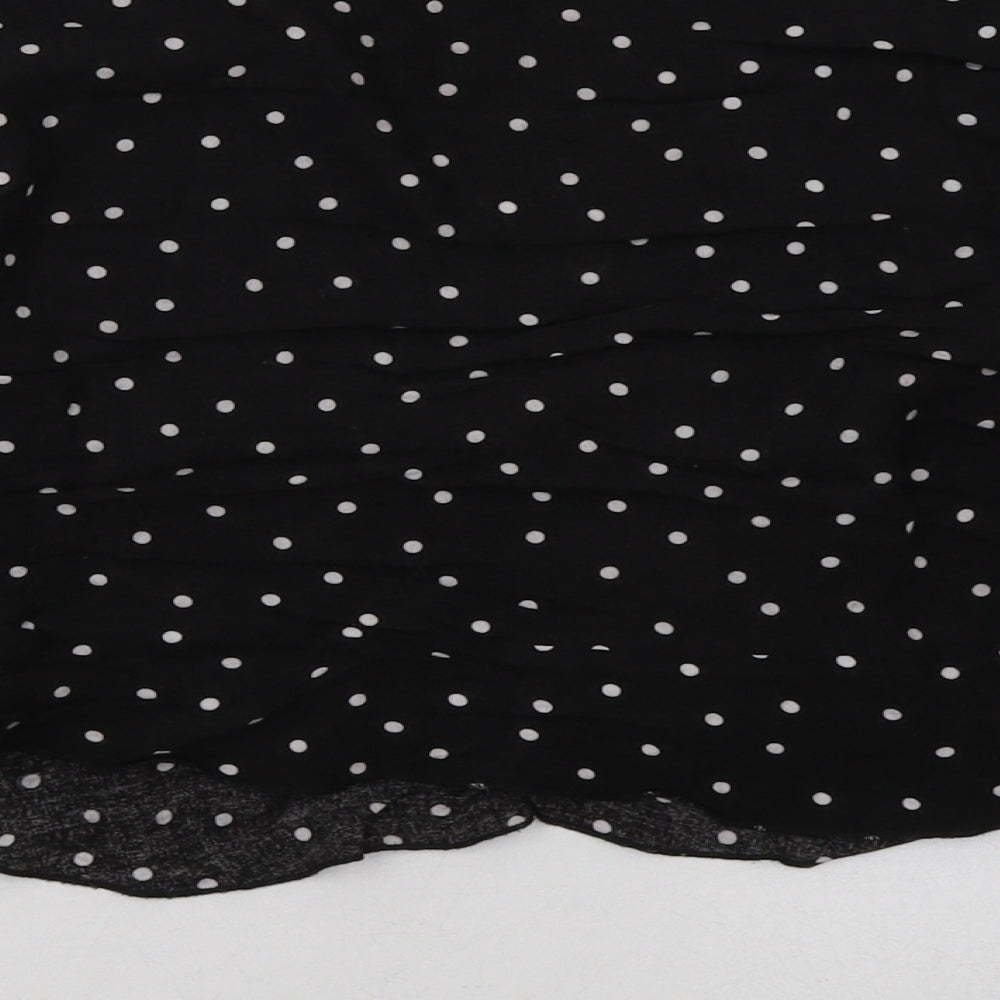 Womens UK Size 10 PRETTYLITTLETHING Black Cropped Blouse