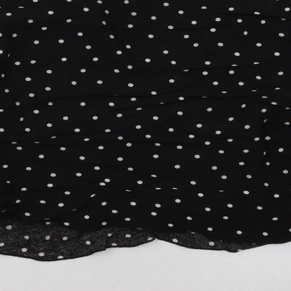 Womens UK Size 10 PRETTYLITTLETHING Black Cropped Blouse