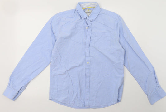 Mens UK Size M larsson & co Blue  Button-Up Long Sleeve Casual Shirt