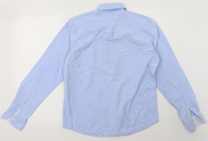 Mens UK Size M larsson & co Blue  Button-Up Long Sleeve Casual Shirt