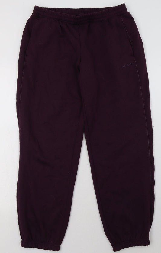 LA Gear Womens Purple  Cotton Jogger Trousers Size 12 L30 in Regular Tie