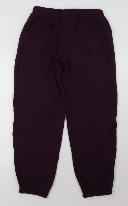 LA Gear Womens Purple  Cotton Jogger Trousers Size 12 L30 in Regular Tie