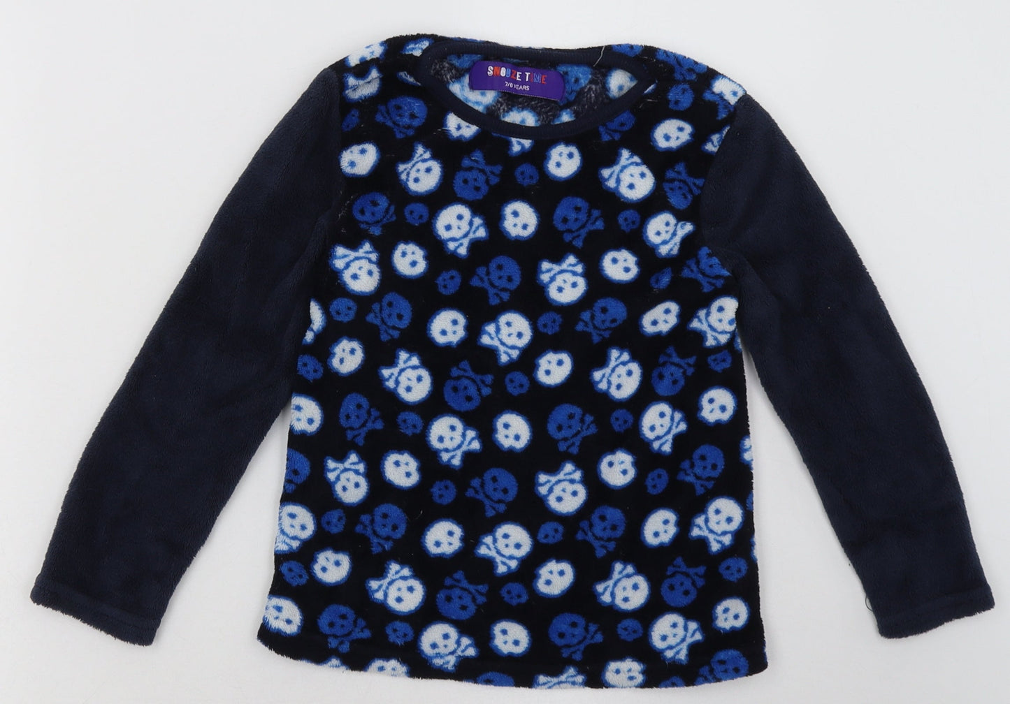 b&m Boys Blue Geometric Polyester  Pyjama Top Size 7-8 Years  Pullover - Skull Print