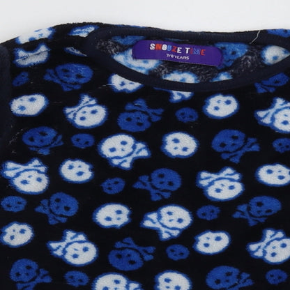 b&m Boys Blue Geometric Polyester  Pyjama Top Size 7-8 Years  Pullover - Skull Print