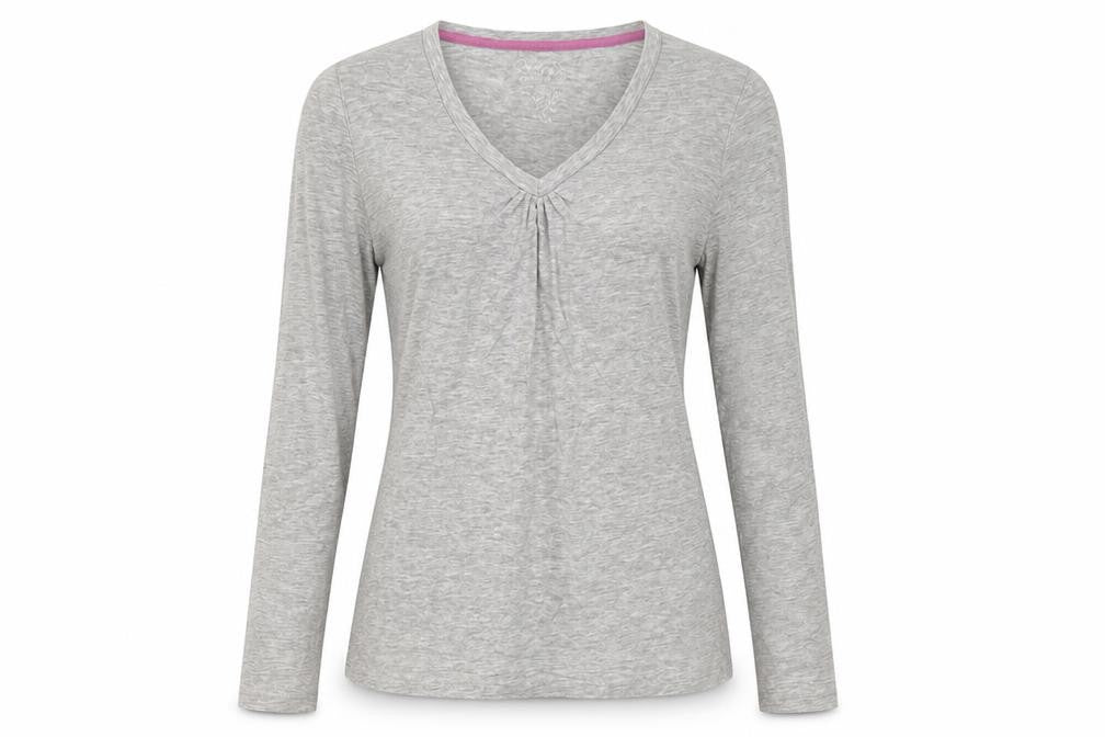 Front view of ESMARA women’s grey cotton pullover sweatshirt, size UK 10, pullover