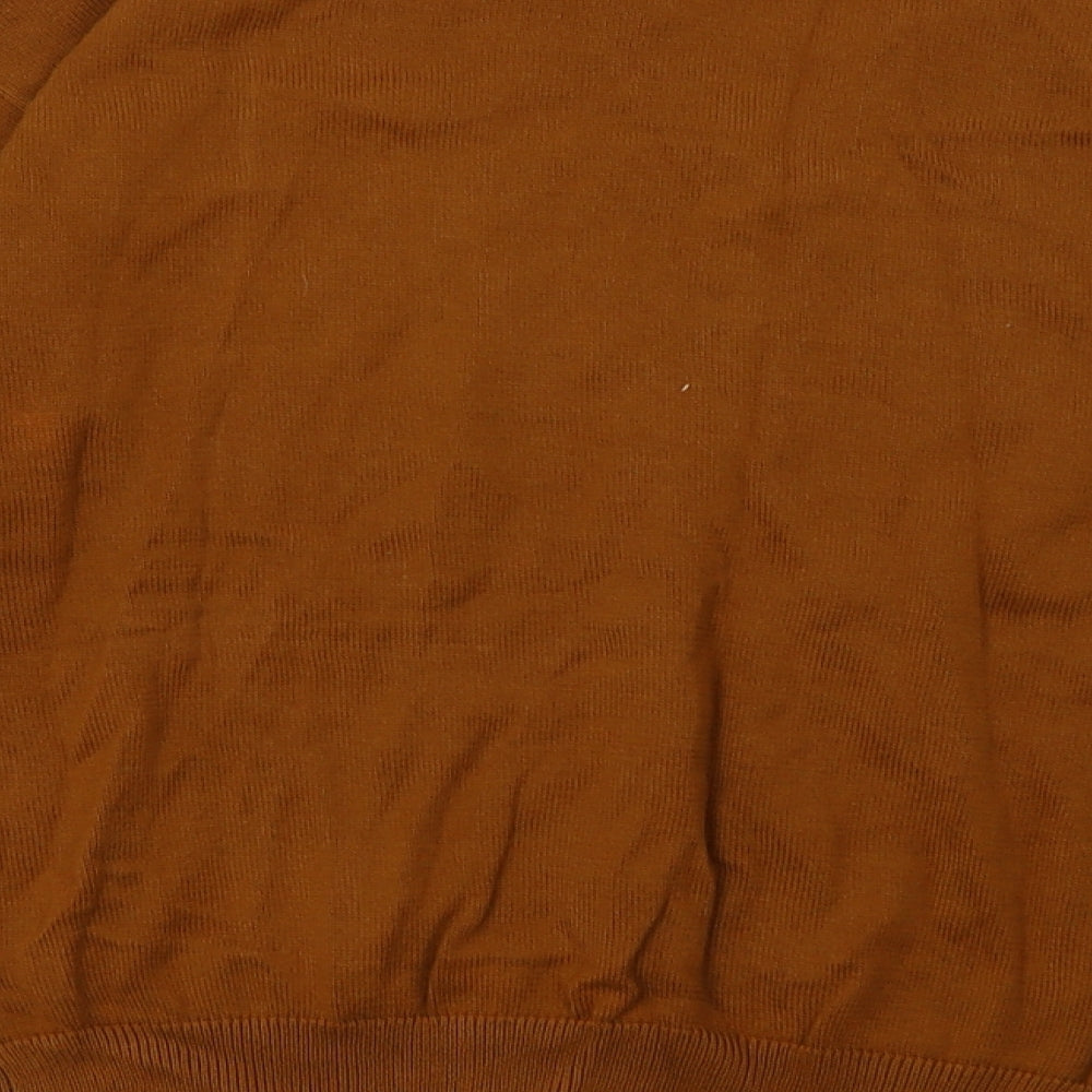 Brand and care label for Avenue women’s brown cotton pullover sweatshirt, size UK 10, pullover