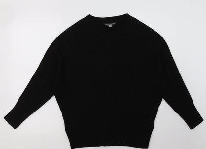 Additional front view of Dorothy Perkins women’s black acrylic pullover sweatshirt, size UK 10, pullover