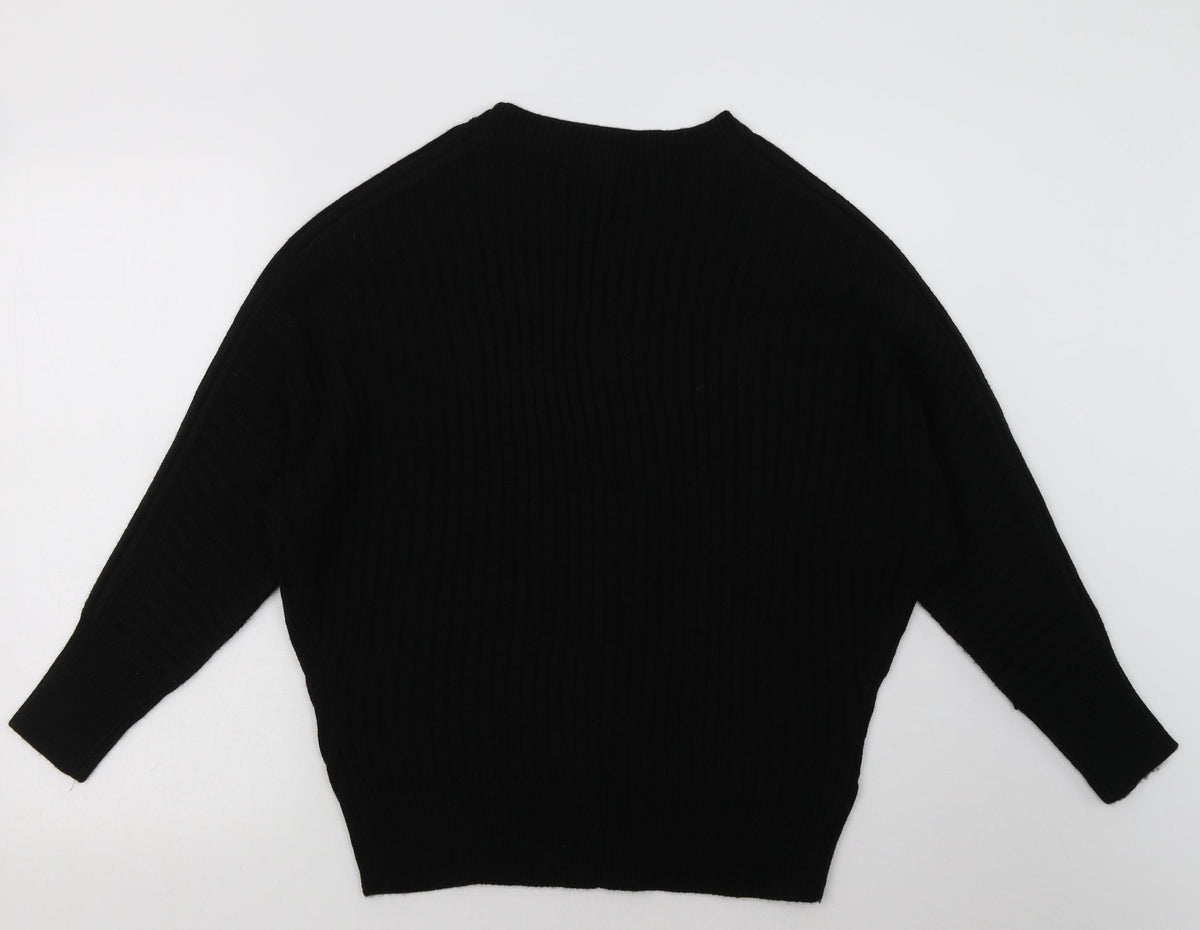 Back view of Dorothy Perkins women’s black acrylic pullover sweatshirt, size UK 10, pullover