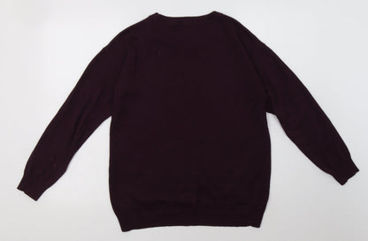 Back view of Select women’s purple acrylic pullover sweatshirt, size UK 10, pullover